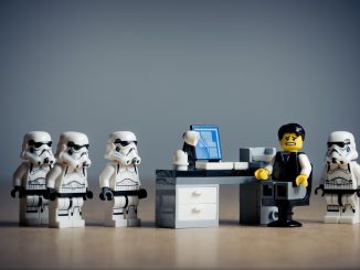 Lego office with stormtroopers