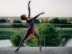 Ballerina in natural setting