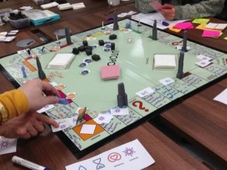 Utopoly board and players