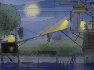 Moonlit scene from game