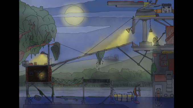 Moonlit scene from game