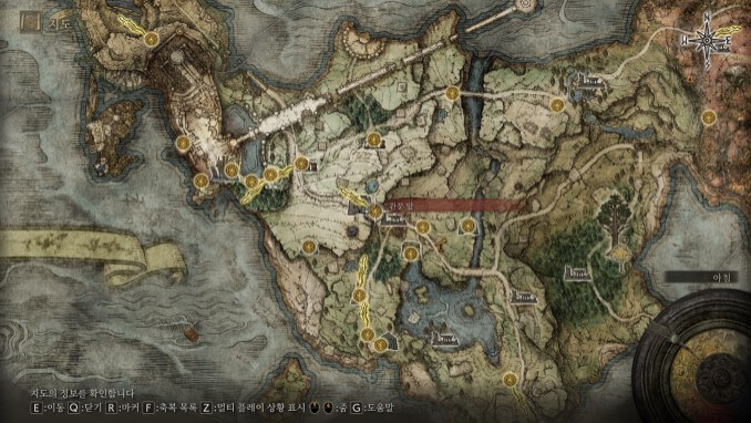 UI map in Elden Ring just shows the minimum direction