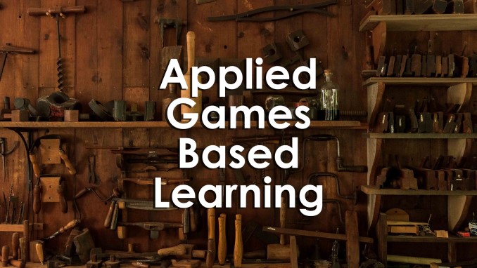 Applied Games Based Learning text on workshop background