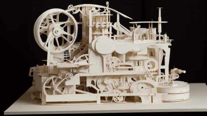 A paper automaton like a complex engine