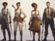 Going into battle - characters in business attire with RPG weapons