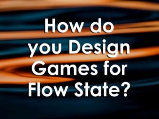 Wavy graphic with 'how do you design games for flow state?' overlaying it.