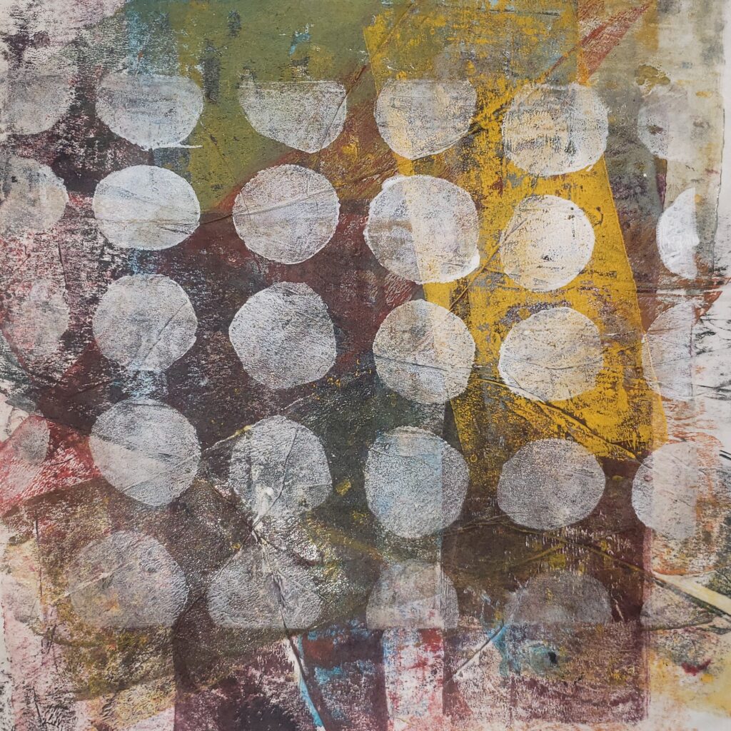 Textured gelplate monoprint